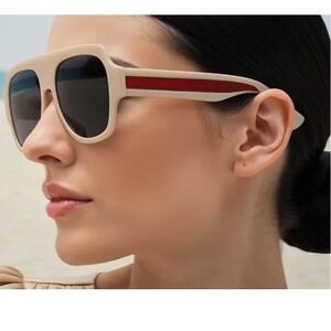 Women Sunglasses‎ Retro Style Fashion Shades Designer Inspired Beige Lentes New